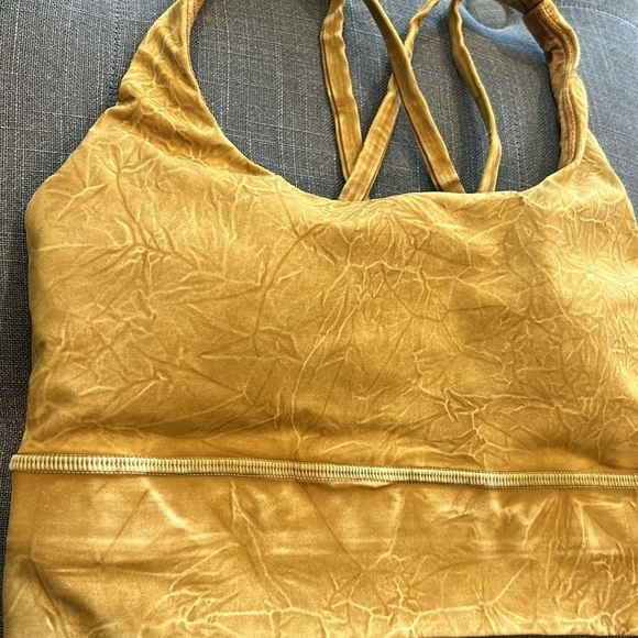 Lululemon Long Line Energy Bra Yellow NuLux Wash Size 4 - Picture 6 of 9
